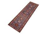 handmade Geometric Super Kazak Lt. Blue Beige Hand-made RUNNER 100% WOOL area rug 3x10